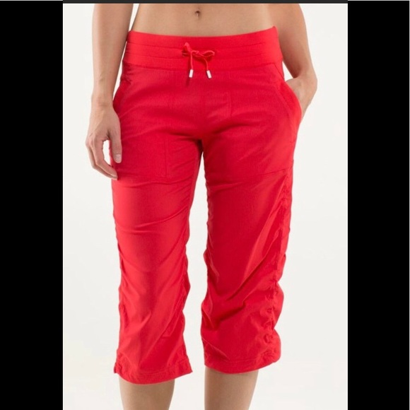 Lululemon Studio Crops in “Love Red”